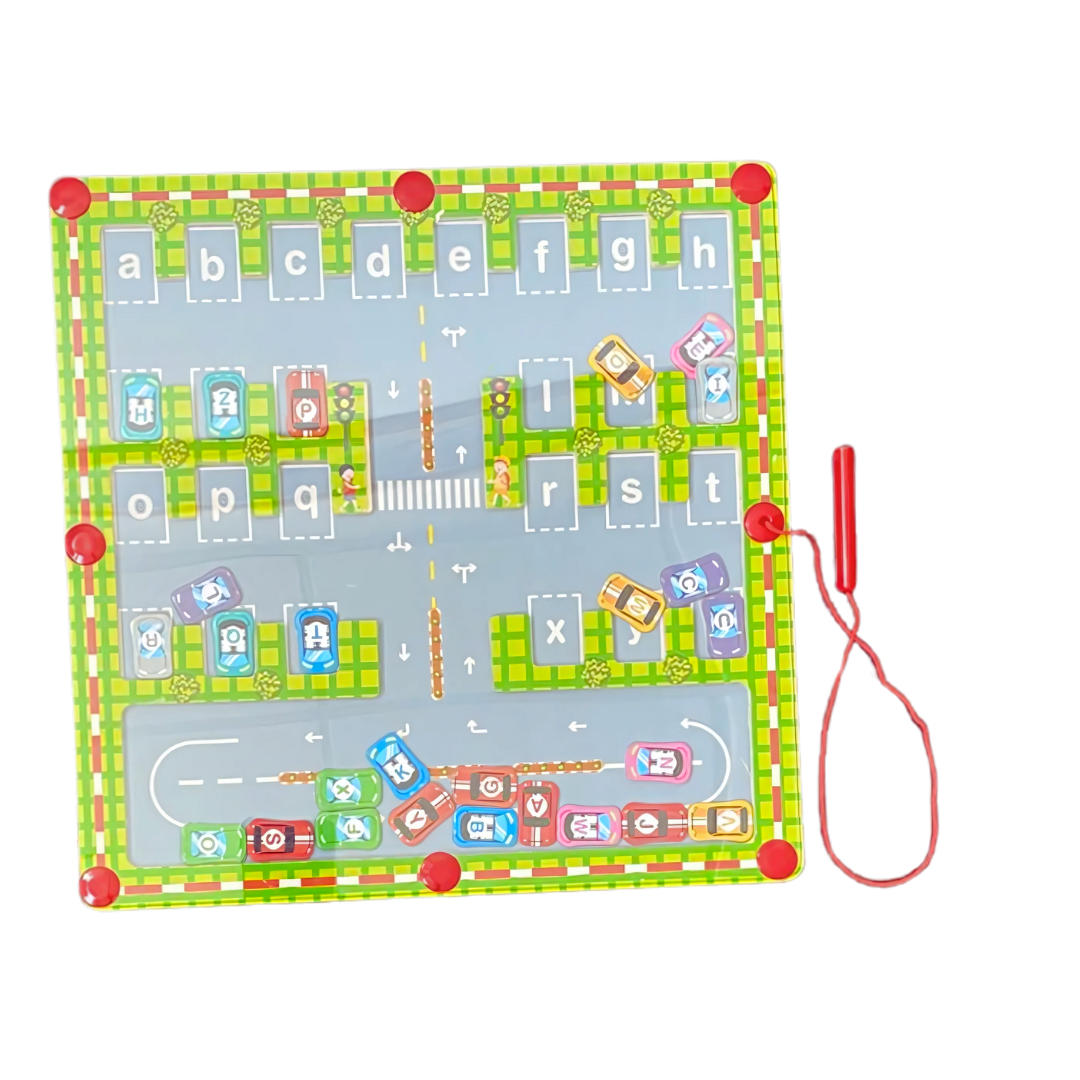 ParkPlezier Magnetisch Doolhof - Montessori Auto Letterspel - KidsKorner