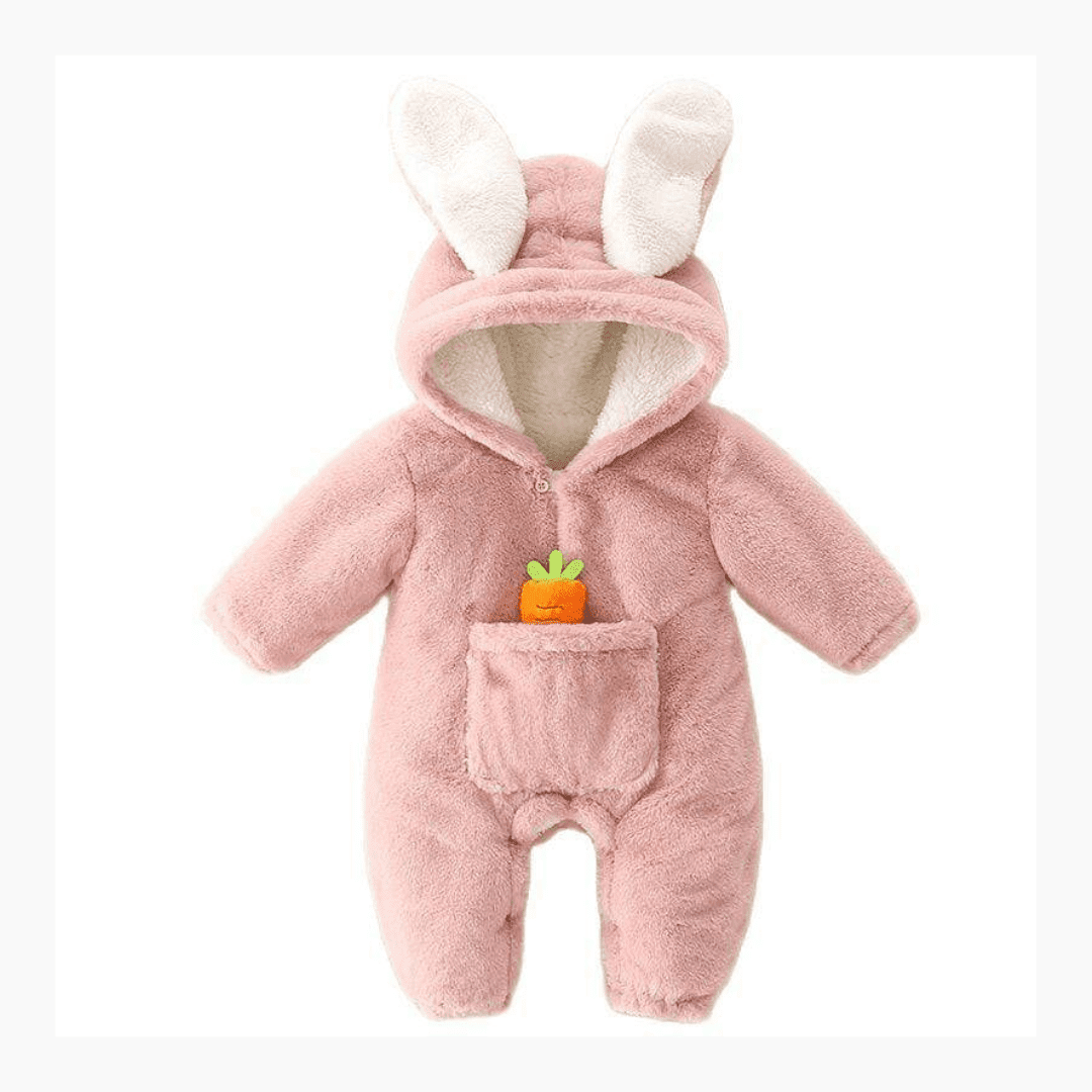 Baby Konijnen Romper Met Capuchon En Wortel Detail - KidsKorner