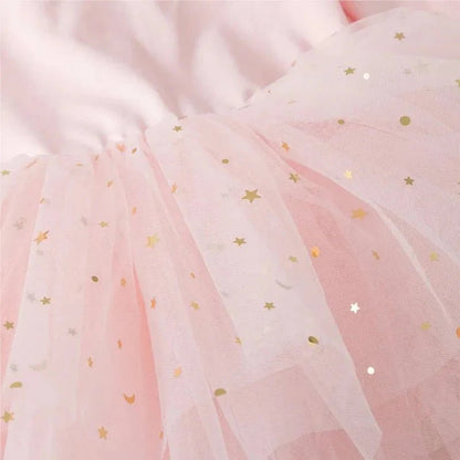 Baby Meisjes Tutu Jurk Roze – Tule Jurkje Met Sterretjes - KidsKorner