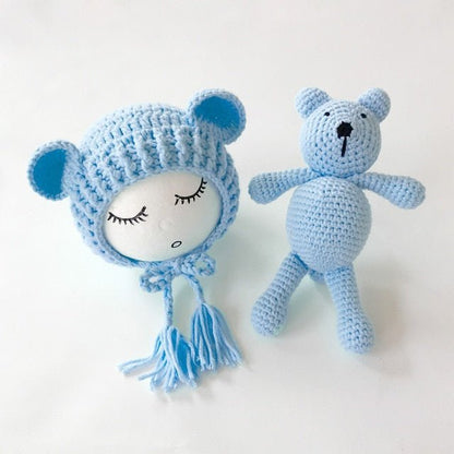 Baby Muts Met Berenoren En Knuffelbeertje Set - KidsKorner
