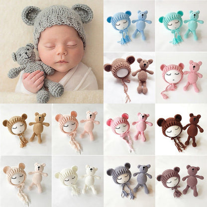 Baby Muts Met Berenoren En Knuffelbeertje Set - KidsKorner