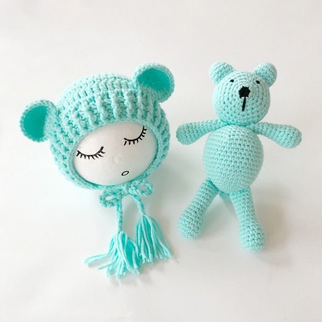 Baby Muts Met Berenoren En Knuffelbeertje Set - KidsKorner