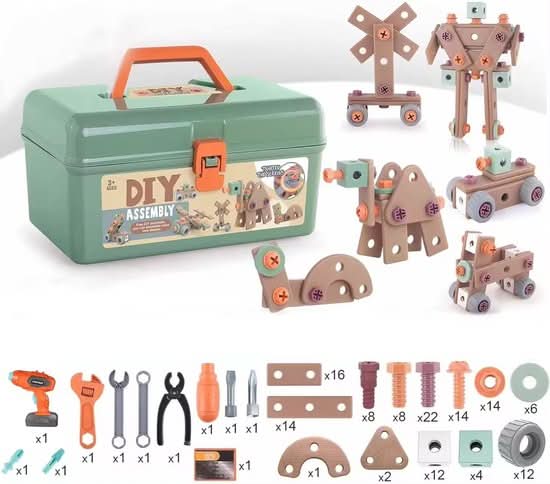 Braviko Kindergereedschap Bouwset – Gereedschapskoffer Speelgoed - KidsKorner