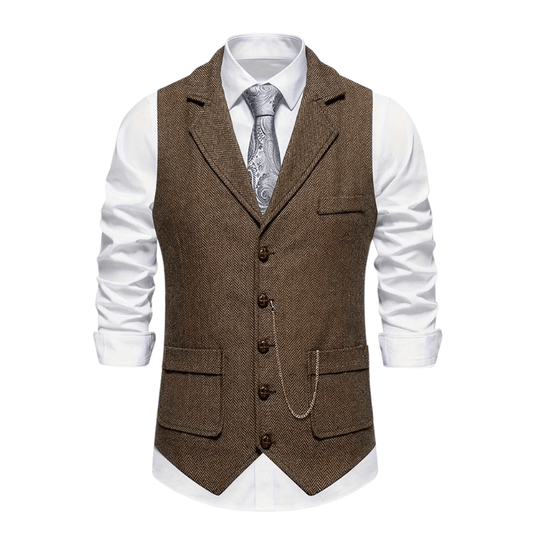 Caldon Heren Gilet Kostuumvest Met Revers - Liovano