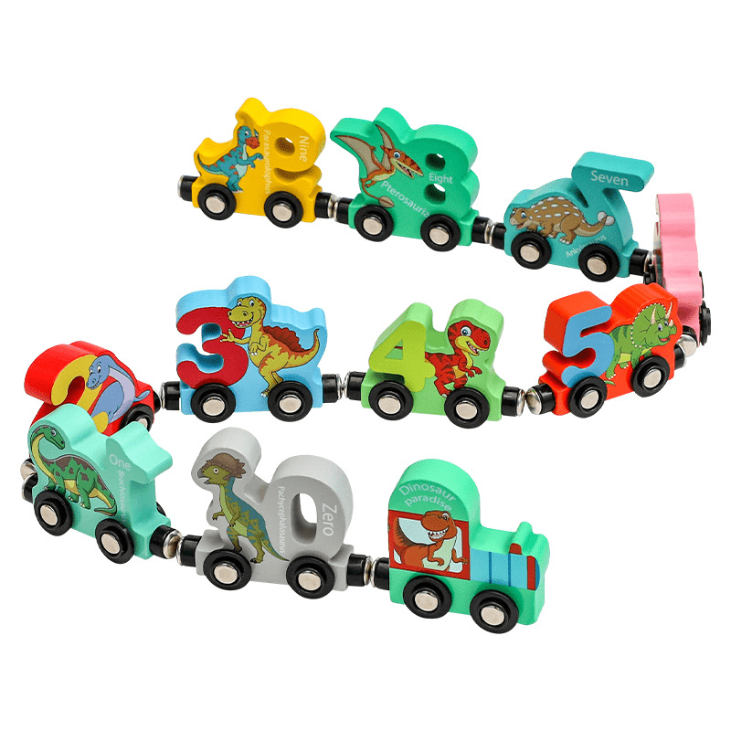 DinoRailo Magnetische Houten Cijfertrein - KidsKorner