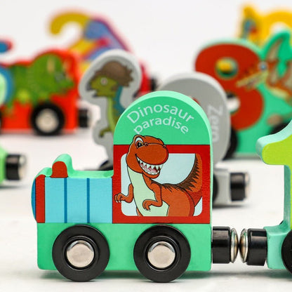 DinoRailo Magnetische Houten Cijfertrein - KidsKorner