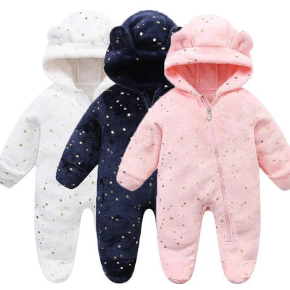 Flanellen Baby Boxpak Met Capuchon En Rits - KidsKorner