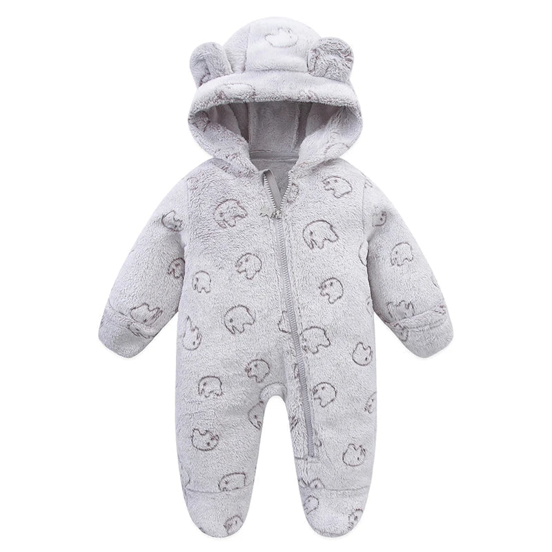 Flanellen Baby Boxpak Met Capuchon En Rits - KidsKorner