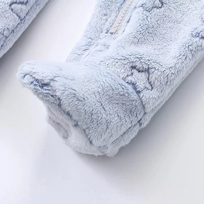 Flanellen Baby Boxpak Met Capuchon En Rits - KidsKorner