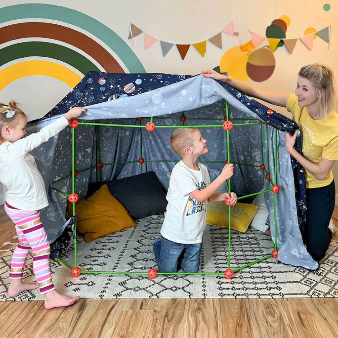 Fort Bouwset Voor Kinderen – 88 Delig Met Stokken En Ballen Inclusief Doek | Vanaf 3 Jaar - KidsKorner