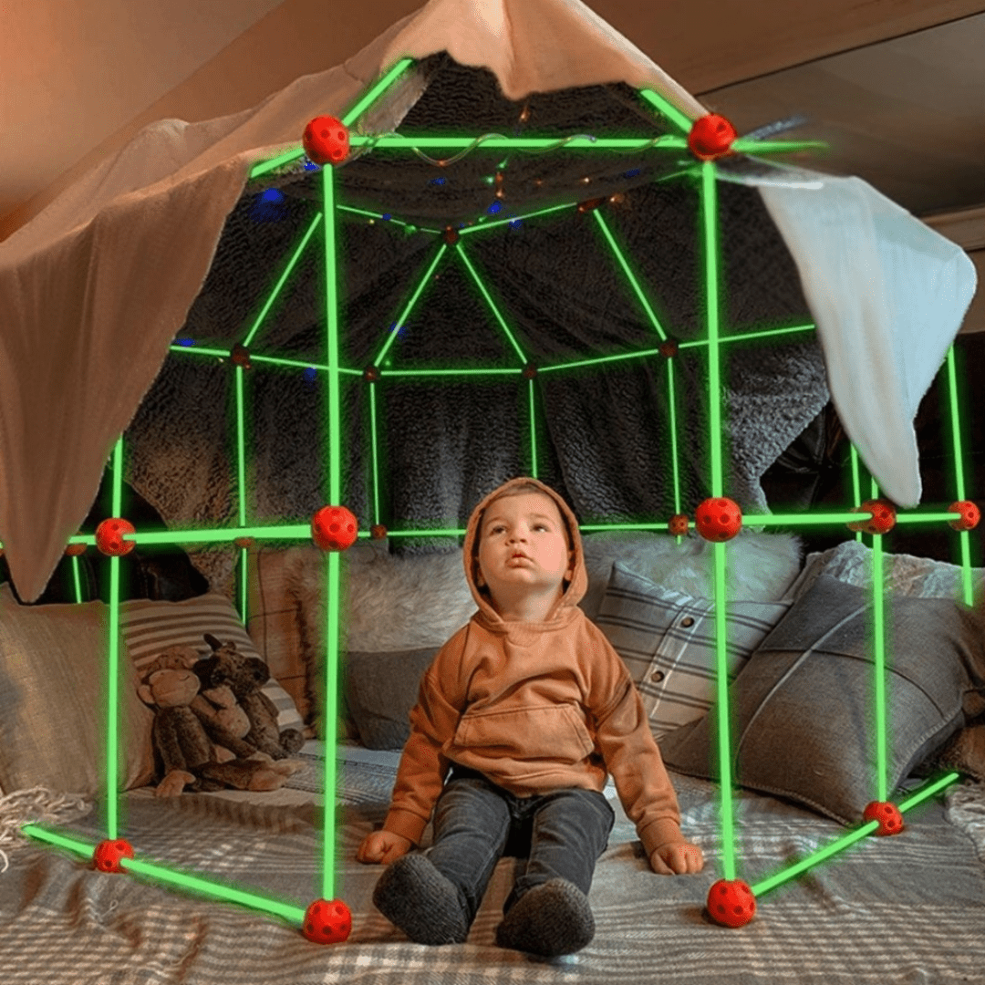 Fort Bouwset Voor Kinderen – 88 Delig Met Stokken En Ballen Inclusief Doek | Vanaf 3 Jaar - KidsKorner