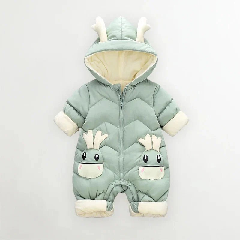 Gevoerd Baby Winterpak Rendier Met Capuchon Jumpsuit - KidsKorner