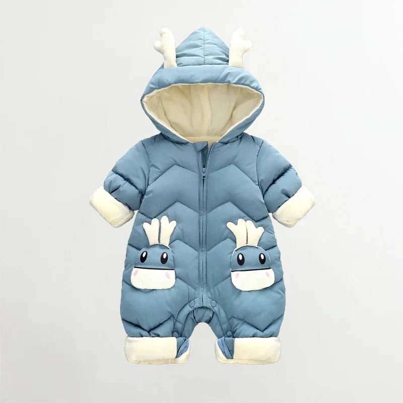 Gevoerd Baby Winterpak Rendier Met Capuchon Jumpsuit - KidsKorner