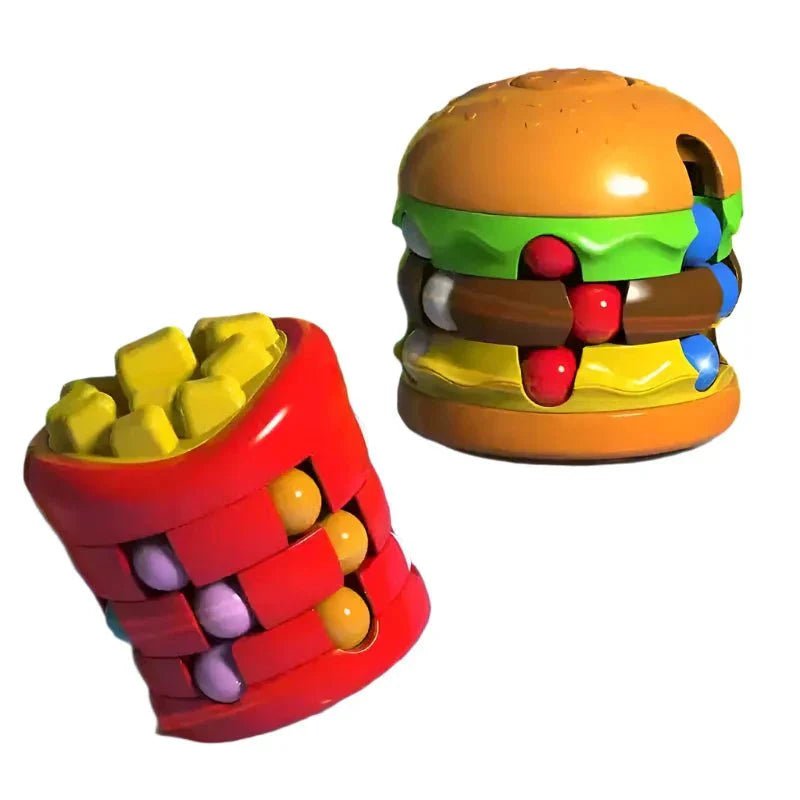 Hamburger En Friet Draaispeelgoed Voor Peuters | Afgeronde Randen En BPA - Vrij Plastic | 1 Tot 3 Jaar - KidsKorner