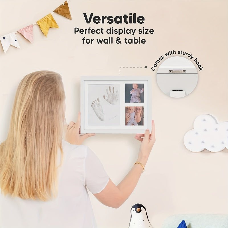 Hand - En Voetafdruk Kit Baby – Houten Fotolijst Met Niet - Giftige Klei Voor Peuter - KidsKorner