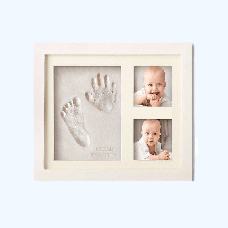 Hand - En Voetafdruk Kit Baby – Houten Fotolijst Met Niet - Giftige Klei Voor Peuter - KidsKorner