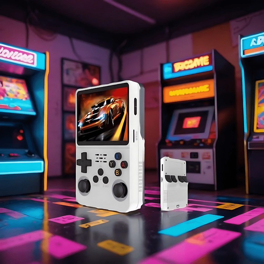 Handheld Spelcomputer | 3,5" IPS Scherm, 64GB, 10.000 Spellen, Oplaadbaar - KidsKorner
