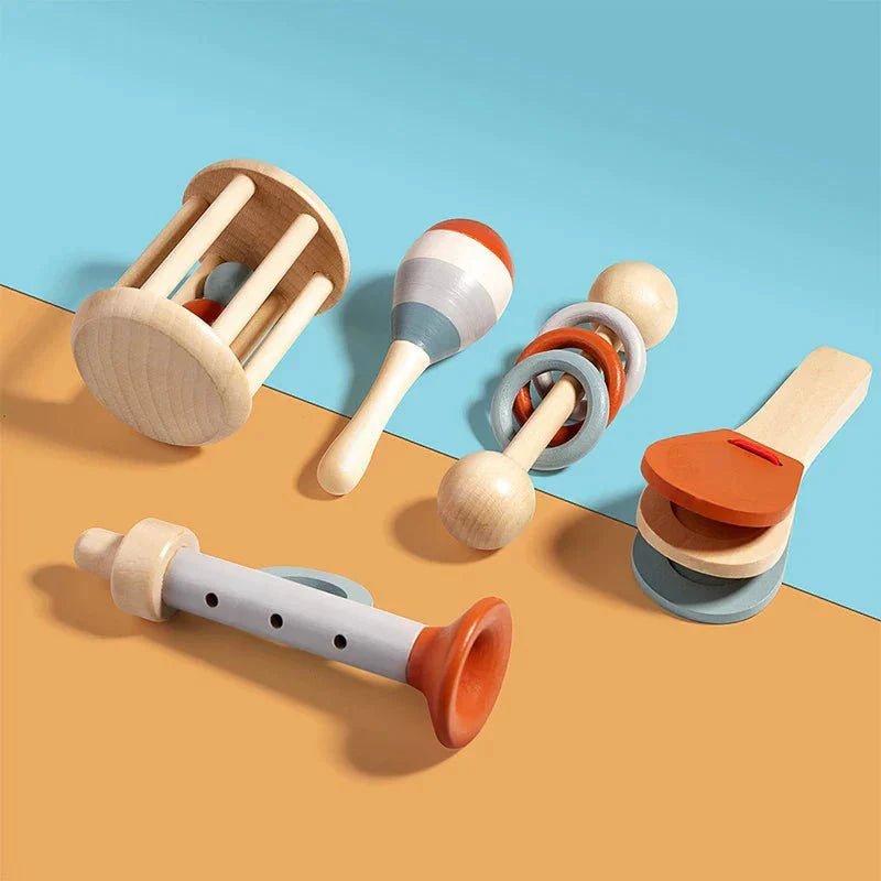 Houten Muziek Speelgoed Set 5 - Delig Voor Peuters - KidsKorner