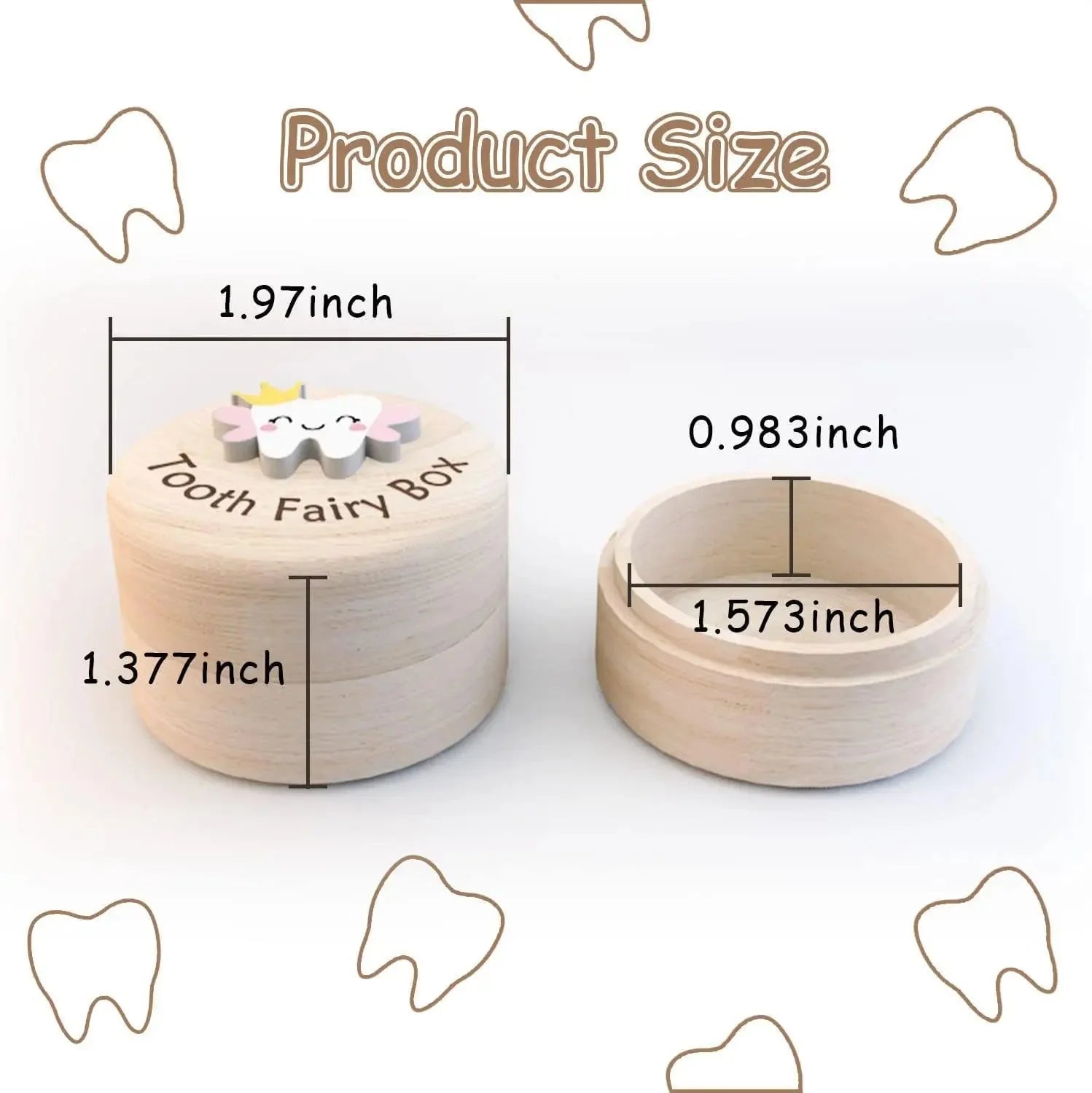 Houten Tandendoosje Voor Melktandjes Met Tandenfee Design - KidsKorner