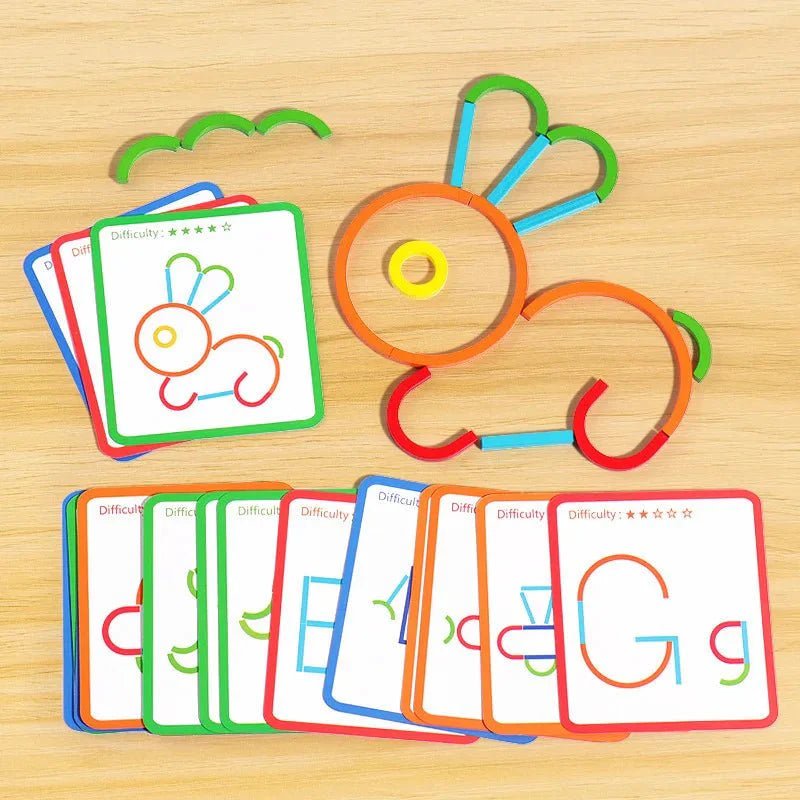 Houten Vormen Puzzel - Creatief Legspel Met Voorbeeldkaarten - 3 Tot 6 Jaar - KidsKorner