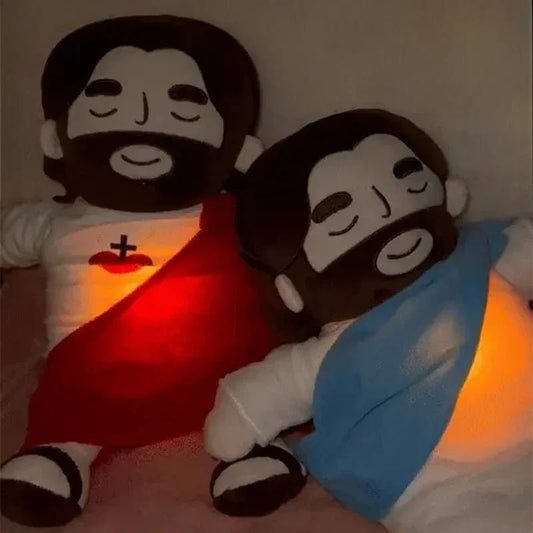 Jezus Knuffel | Ademend Muzikaal Troostspeeltje Met Licht - KidsKorner