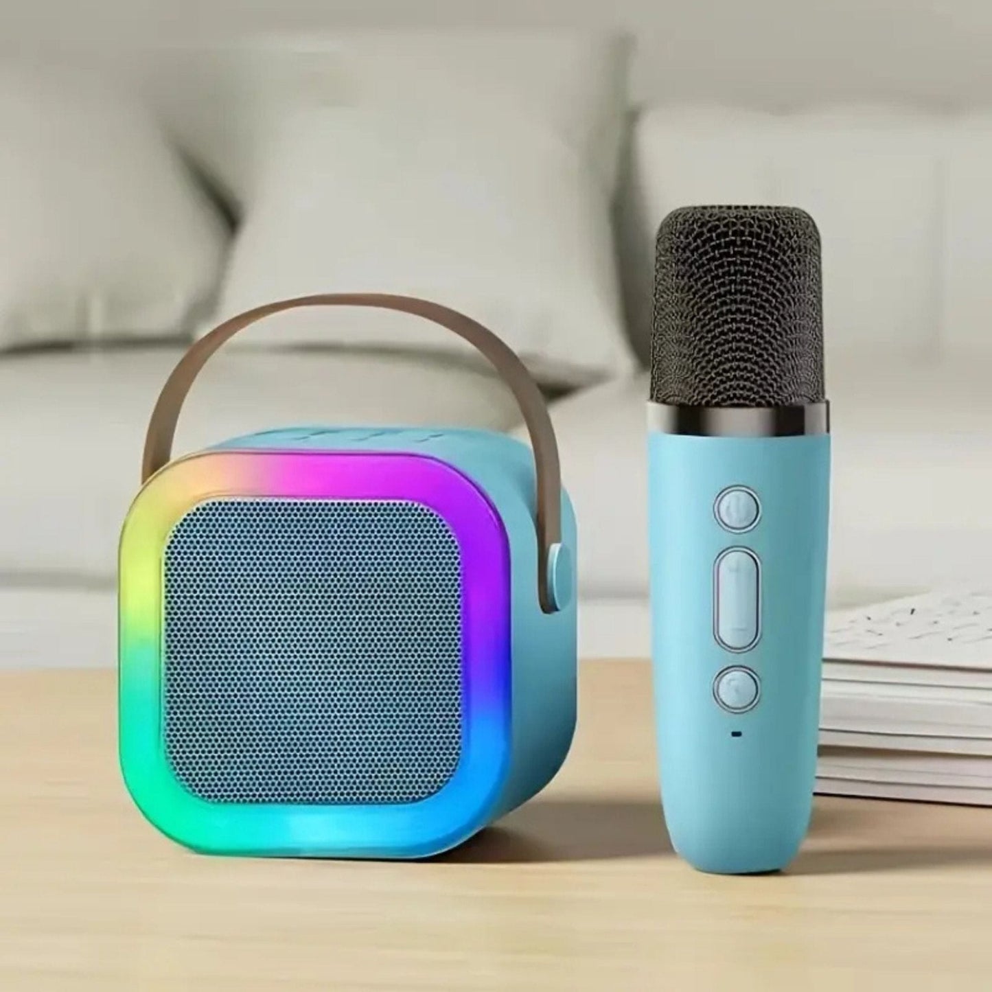 Karaoke Set Voor Kinderen | Draadloze Bluetooth Speaker Met Led Lichten En Microfoon - KidsKorner