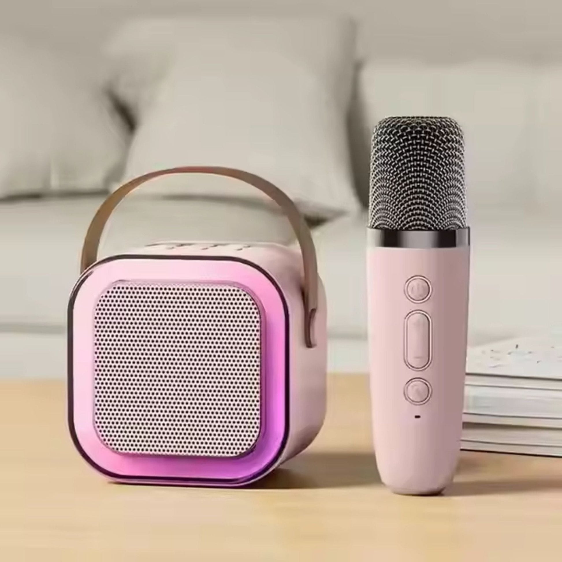 Karaoke Set Voor Kinderen | Draadloze Bluetooth Speaker Met Led Lichten En Microfoon - KidsKorner