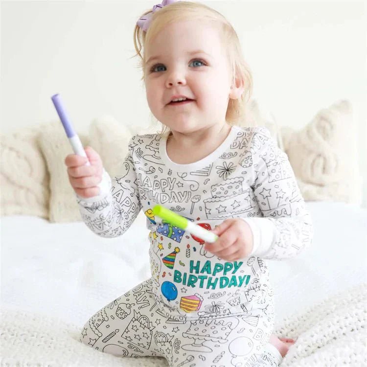 Kleur Je Eigen Kinderpyjama Set 2 - Delig - KidsKorner