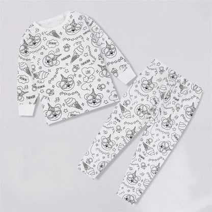 Kleur Je Eigen Kinderpyjama Set 2 - Delig - KidsKorner