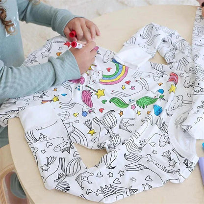 Kleur Je Eigen Kinderpyjama Set 2 - Delig - KidsKorner
