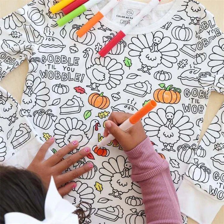 Kleur Je Eigen Kinderpyjama Set 2 - Delig - KidsKorner