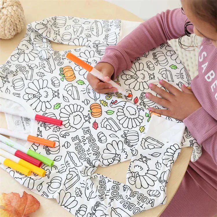 Kleur Je Eigen Kinderpyjama Set 2 - Delig - KidsKorner