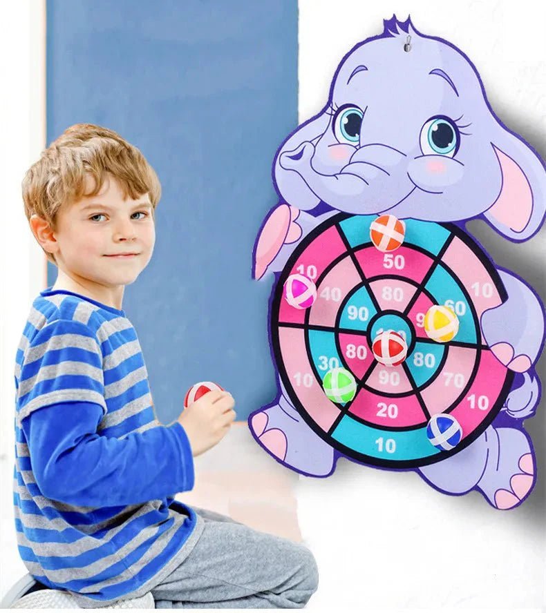 Klittenband Dartbord Kind Olifant Met Plakballetjes - KidsKorner