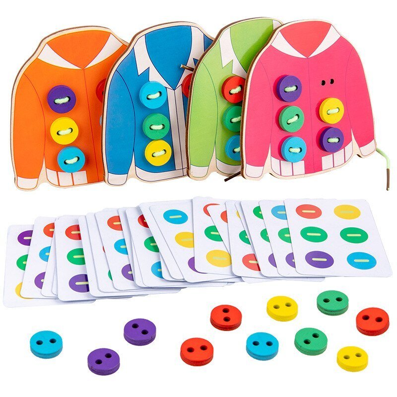 KnoopKlaar Montessori Knopen Oefenbord Met Opdrachtkaarten - KidsKorner