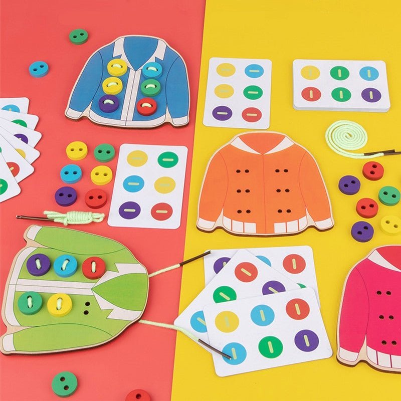 KnoopKlaar Montessori Knopen Oefenbord Met Opdrachtkaarten - KidsKorner