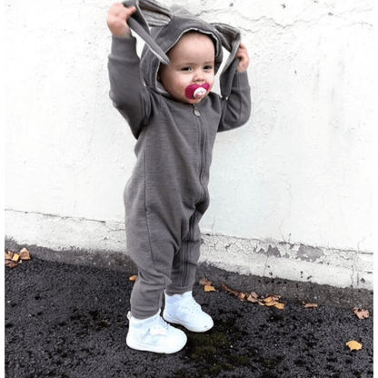 Konijnenoren Baby Romper Met Capuchon En Rits - KidsKorner