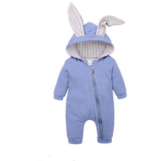 Konijnenoren Baby Romper Met Capuchon En Rits - KidsKorner