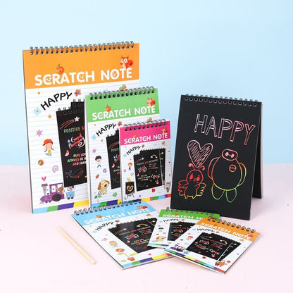 Krasboek Voor Kinderen | Spiraal Kraspapier Met Kleurenlaag | Creatief Tekenen - KidsKorner