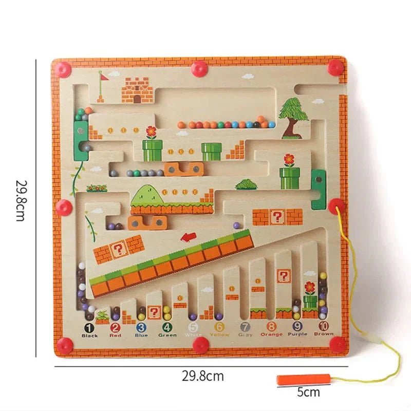 Magnetisch Doolhof Bord - Houten Activiteitenbord - 3 Tot 6 Jaar - KidsKorner