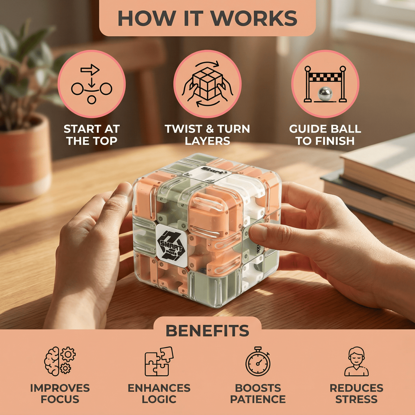 MazeVentro 3D Doolhof Kubus - Labyrint Puzzel Breinbreker - KidsKorner