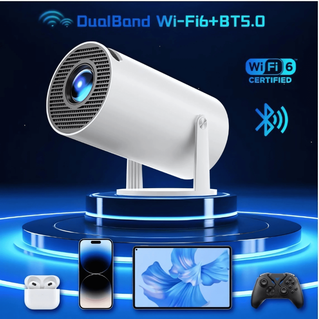Mini Beamer Projector | WiFi Bluetooth 5.0 4K Support 180° Verstelbaar - KidsKorner
