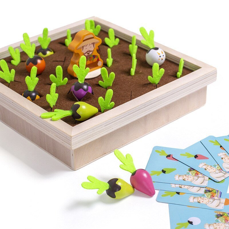 Moestunia Montessori Wortelspel - Houten Sorteerpuzzel - KidsKorner