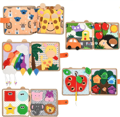 Montessori Activiteitenboek Dieren - Busy Book Vilt - 2 Tot 4 Jaar - KidsKorner