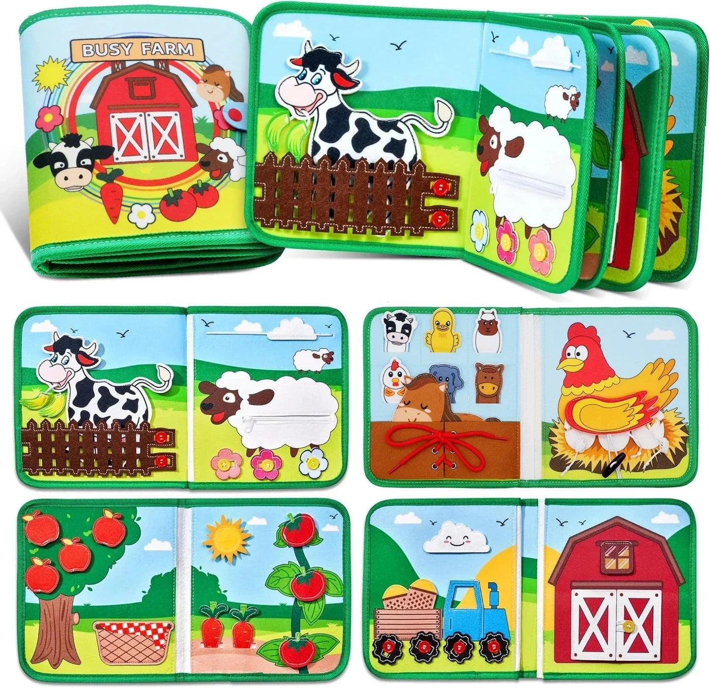 Montessori Activiteitenboek Dieren - Busy Book Vilt - 2 Tot 4 Jaar - KidsKorner
