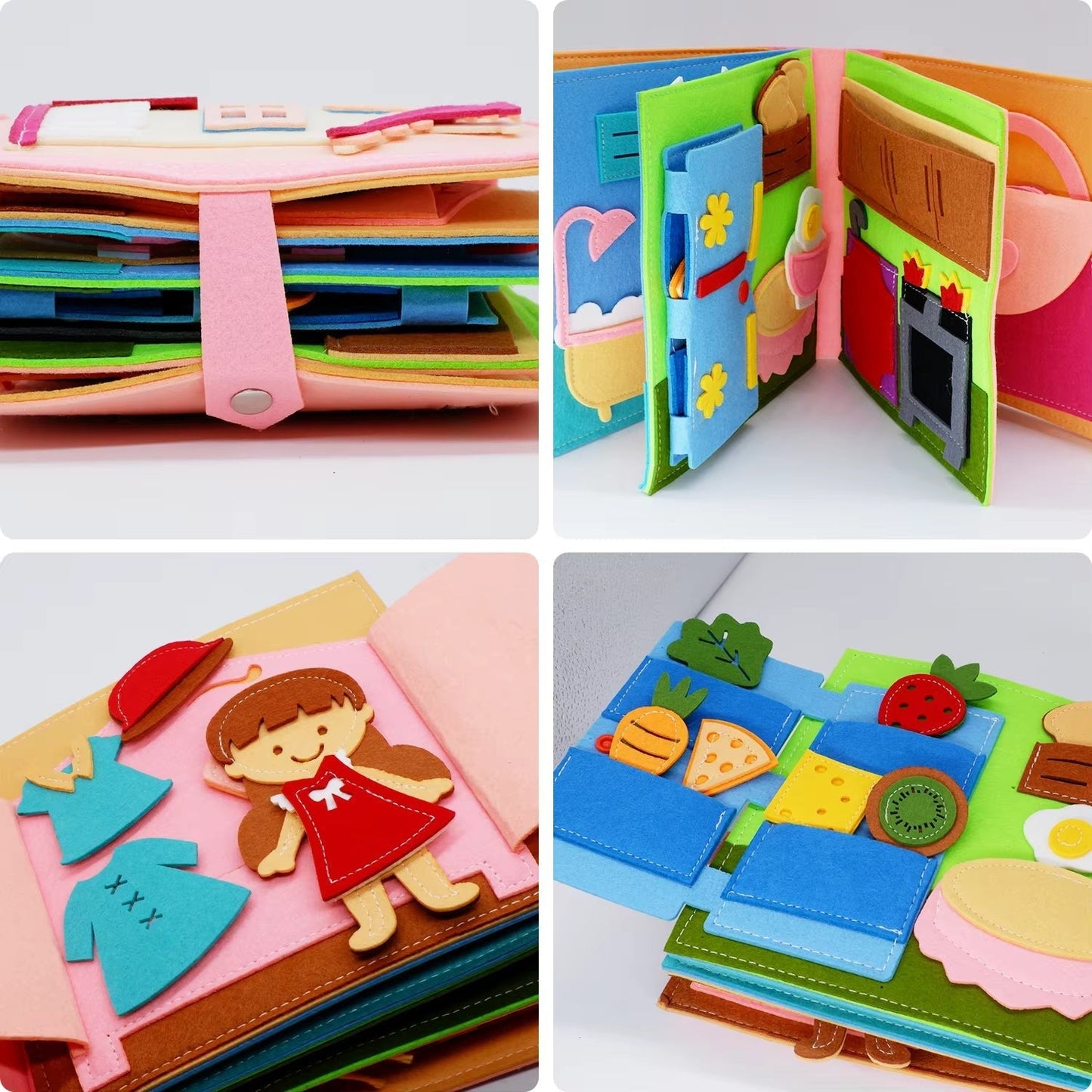 Montessori Activiteitenboek Vilt - Busy Book - 3 Tot 6 Jaar - KidsKorner