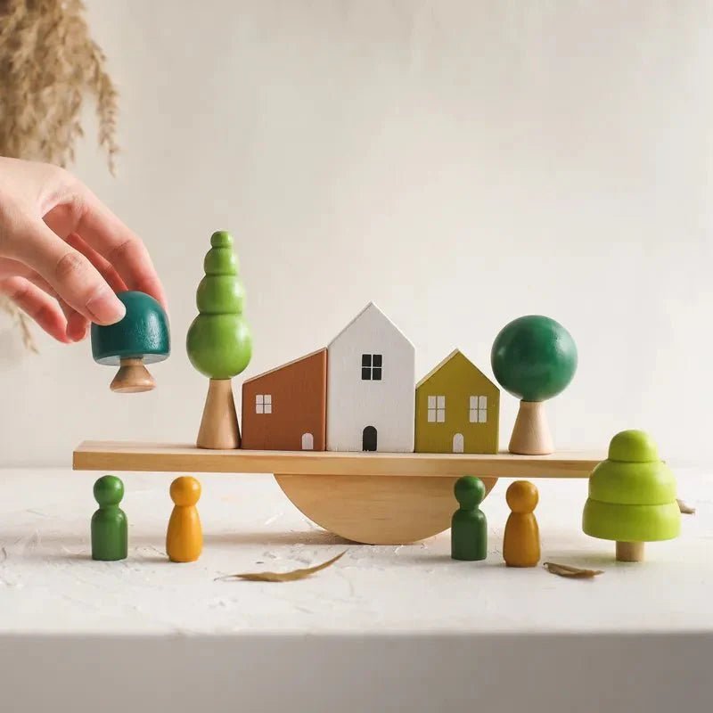 Montessori Balansplank Hout – Evenwicht Stapelspel - KidsKorner