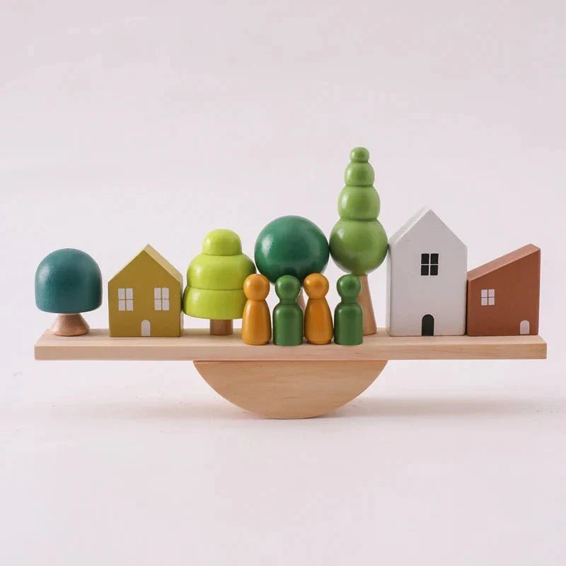 Montessori Balansplank Hout – Evenwicht Stapelspel - KidsKorner