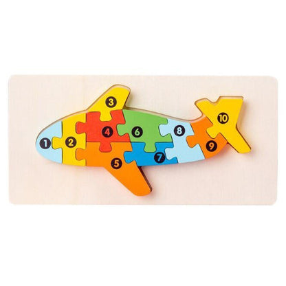 Montessori Houten Nummerpuzzel Dierenvormen 2 Tot 7 Jaar - KidsKorner