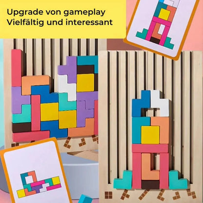 Montessori Houten Tetris Stapelpuzzel – Puzzelspel - KidsKorner