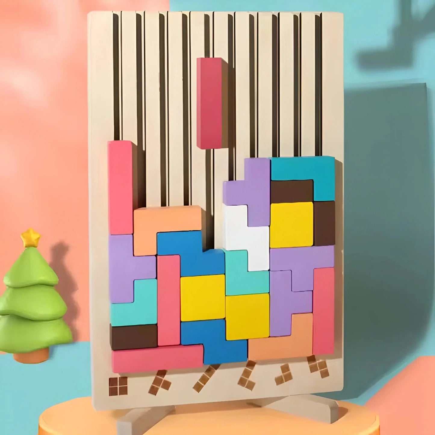 Montessori Houten Tetris Stapelpuzzel – Puzzelspel - KidsKorner
